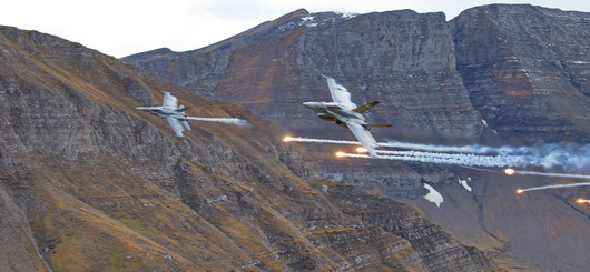 F/A-18 Swiss Air Force fly-pass with flare F/A-18 Swiss Air Force fly-pass with flare